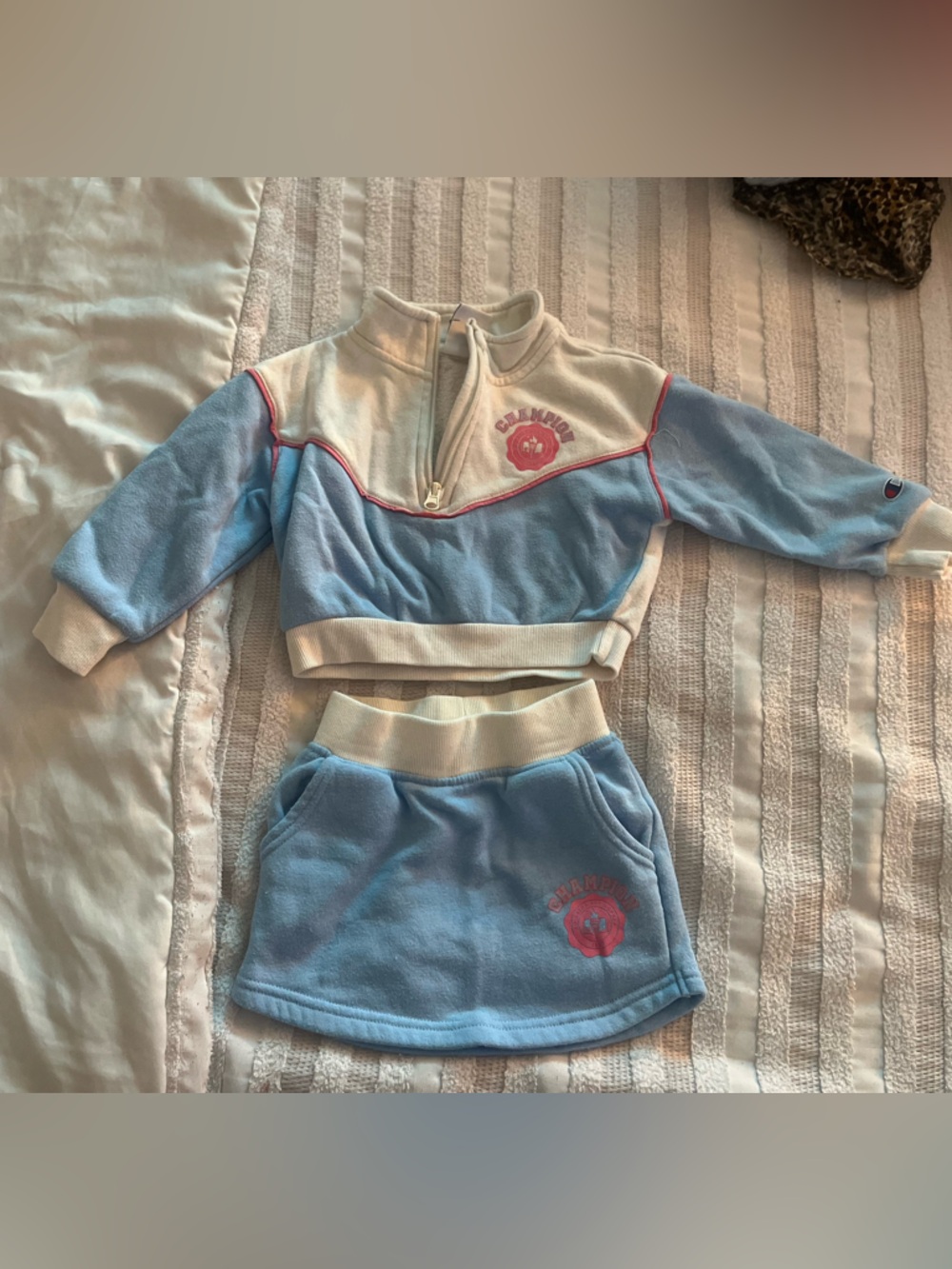 Champion Cream Toddler Zip Jacket with Logo